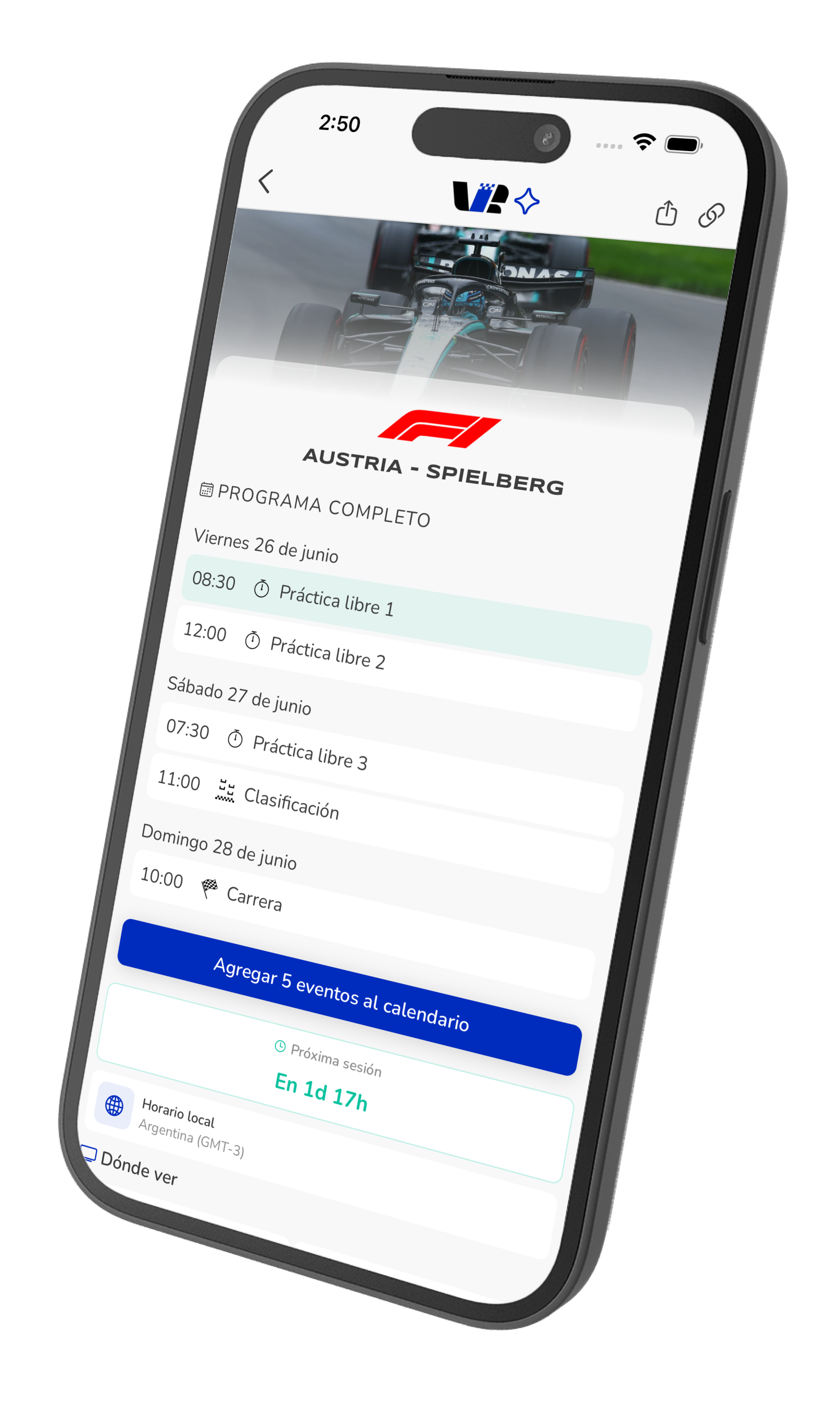 Calendario Vuelta Rápida